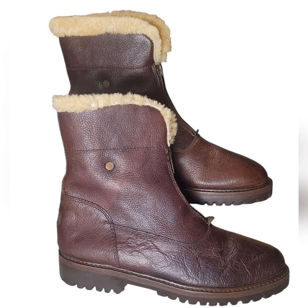 Ralph Lauren Brown Combat & Moto Boots